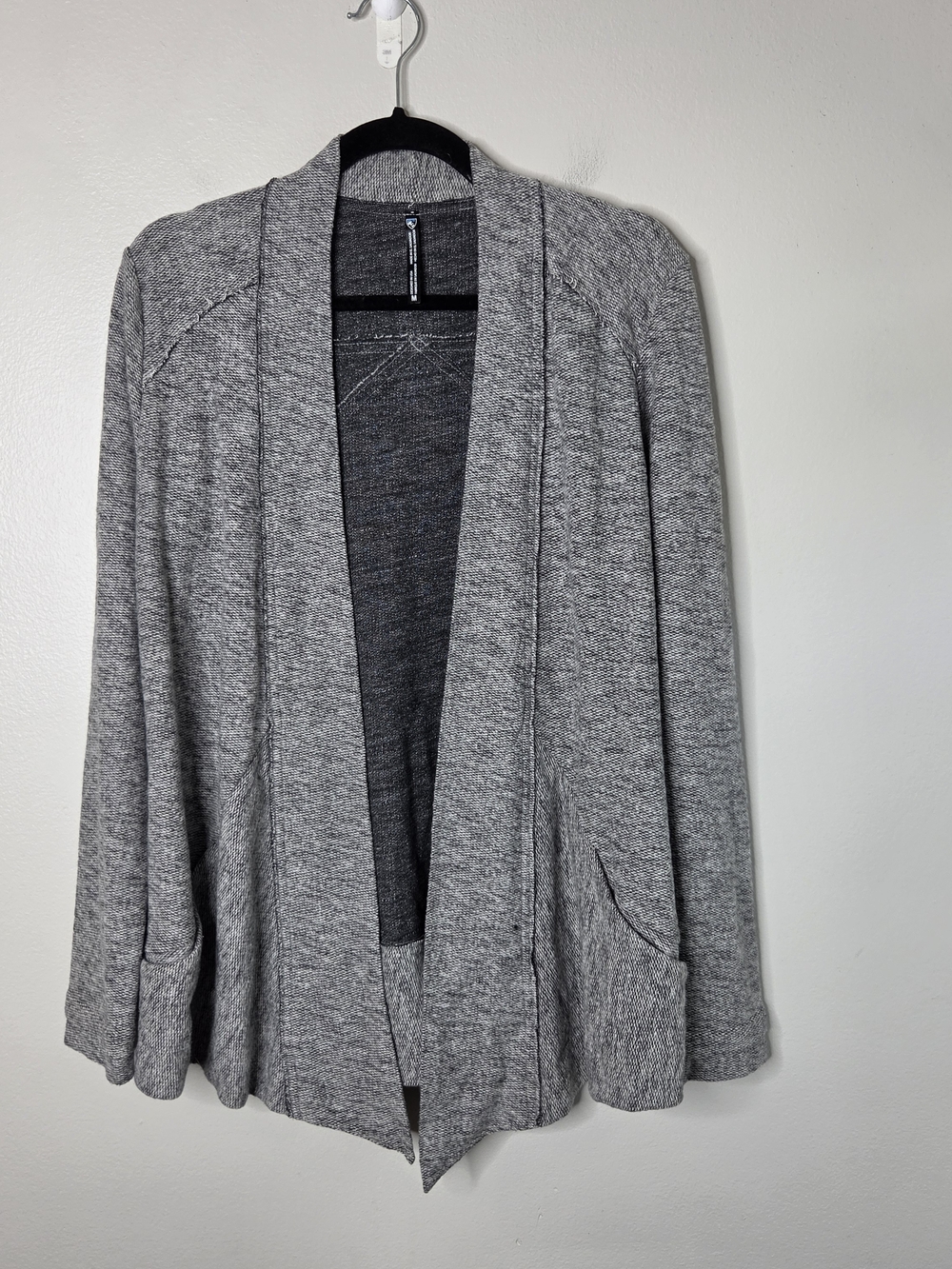 Kuhl Gray Open Front Wool Blend Cardigan